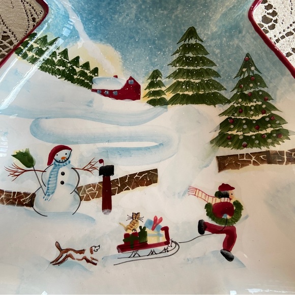 NWT Vintage 2002 Sakura China “Christmas Valley” Dish - David Carter Brown - Picture 2 of 10